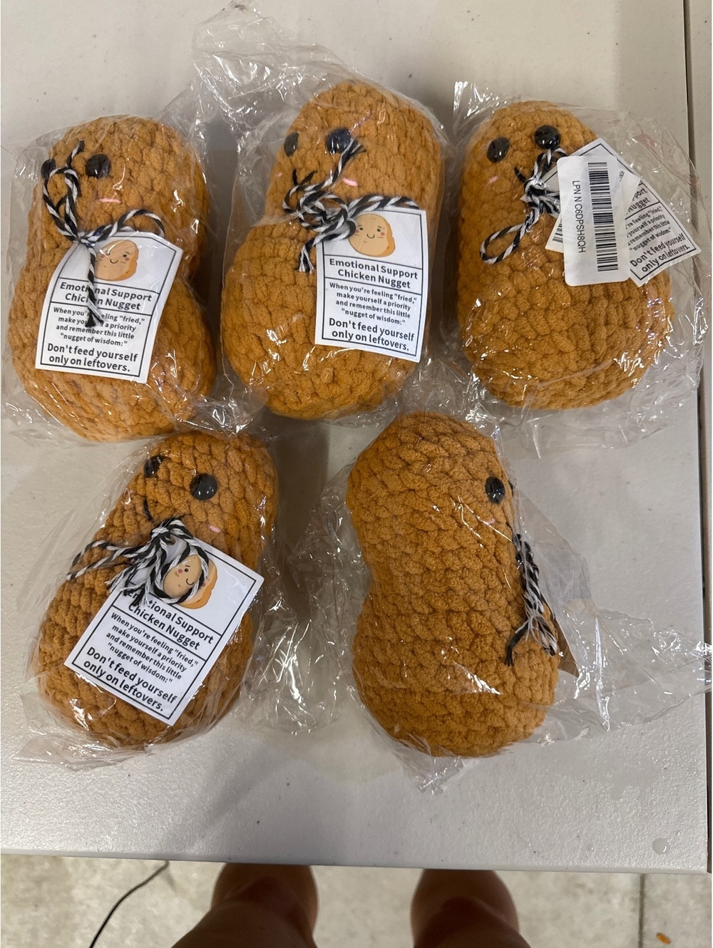Emotional Support Chicken Nugget Plush Toy - Set of 5